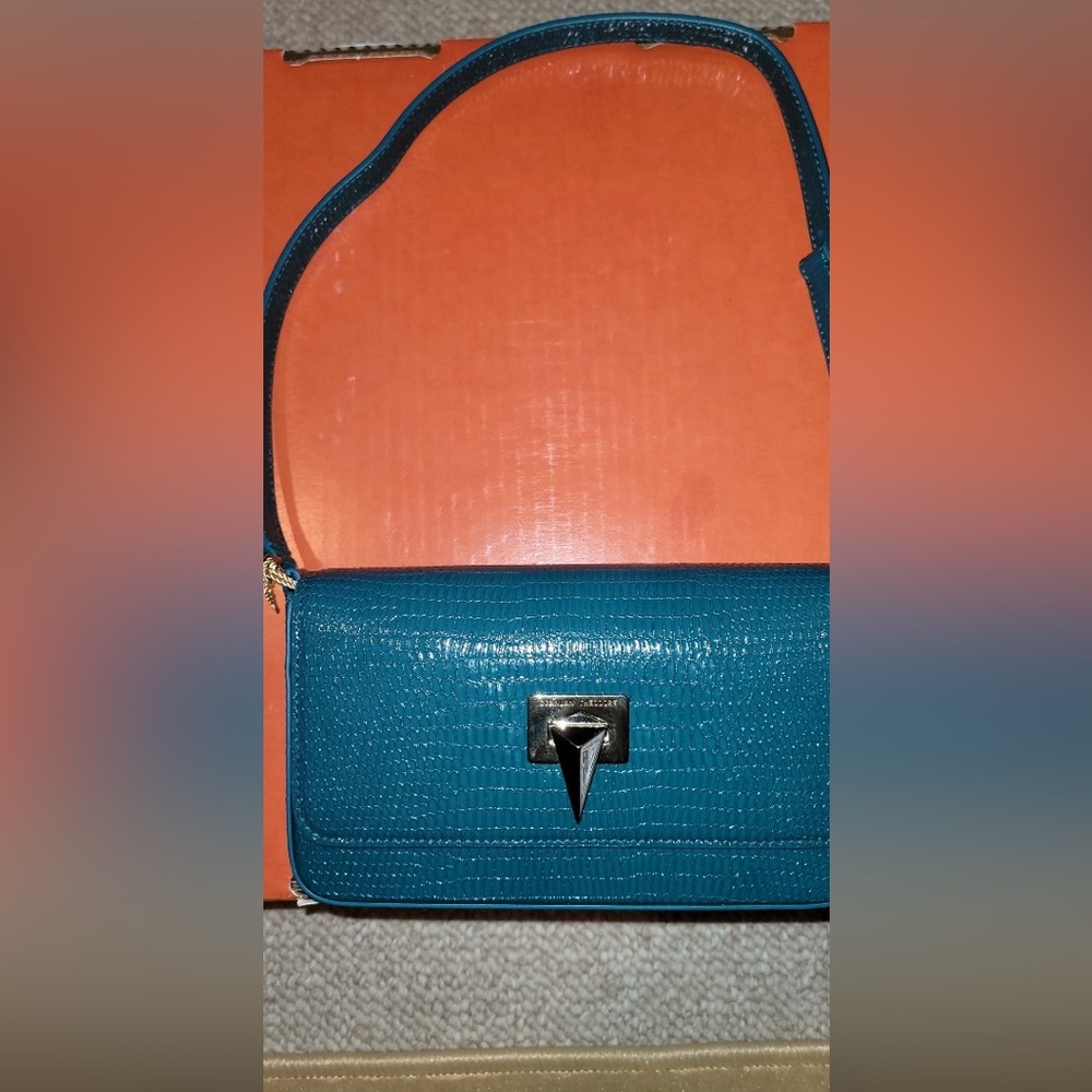 Scanlan Theodore Teal Embossed Slim Bag
